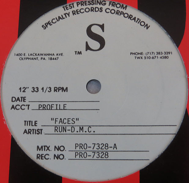RUN DMC - FACES / BACK FROM HELL - TEST PRESSING